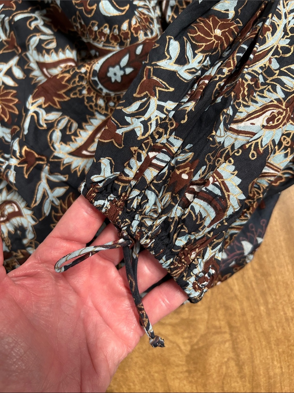 NWT Cleobella Jillian Blouse Organic Cotton Avalon Dark Paisley Ruffle Top M⁠ - Picture 11 of 16